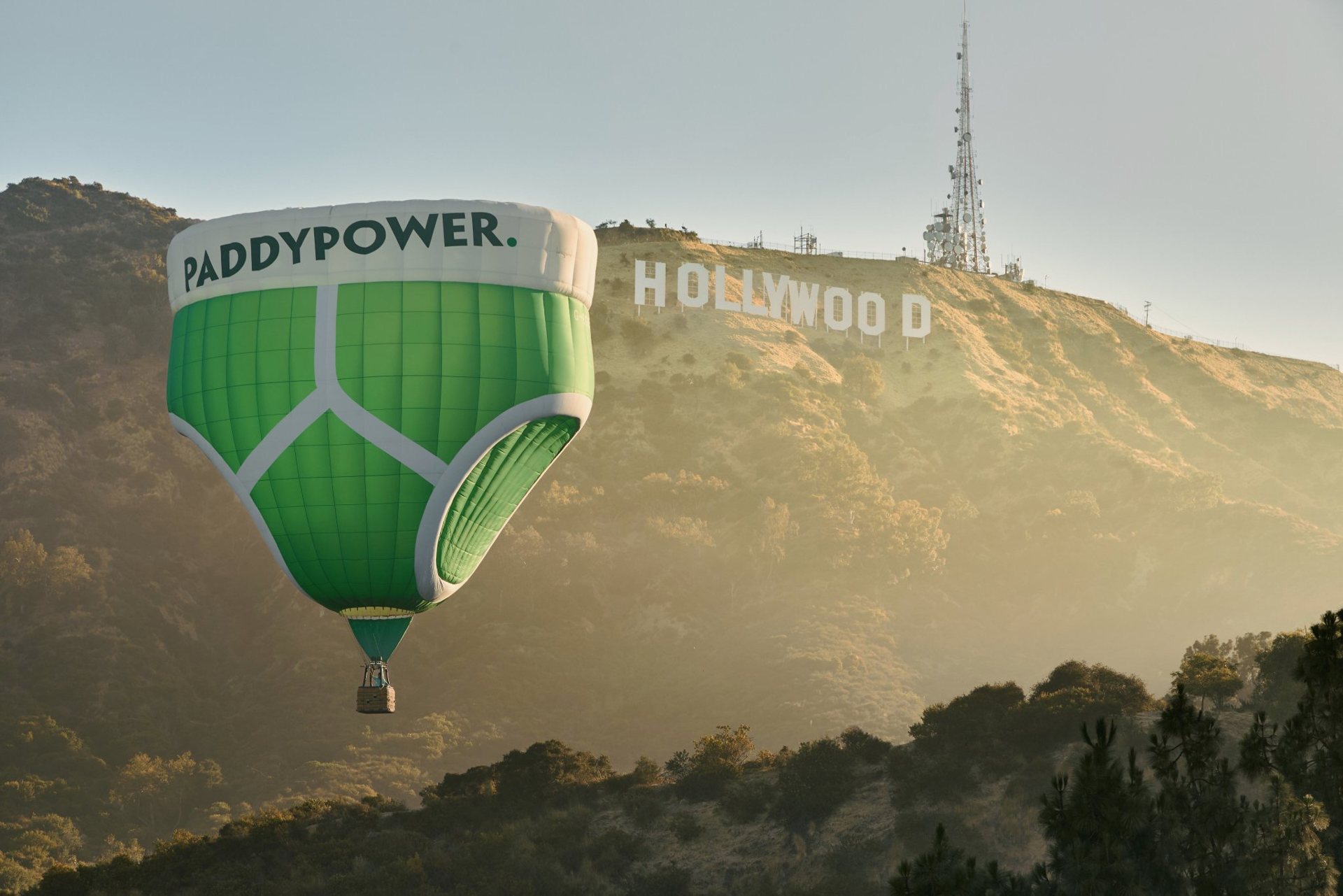 PathFinder hot air balloon flying over Temecula wine country at sunrise